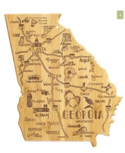 Sensational Georgia Shaped Laser Engraved Cutting Board $40